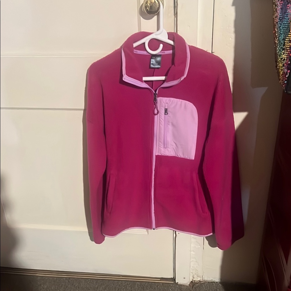 Tek Gear Pink Utility Jacket Fleece Stand-Up Collar